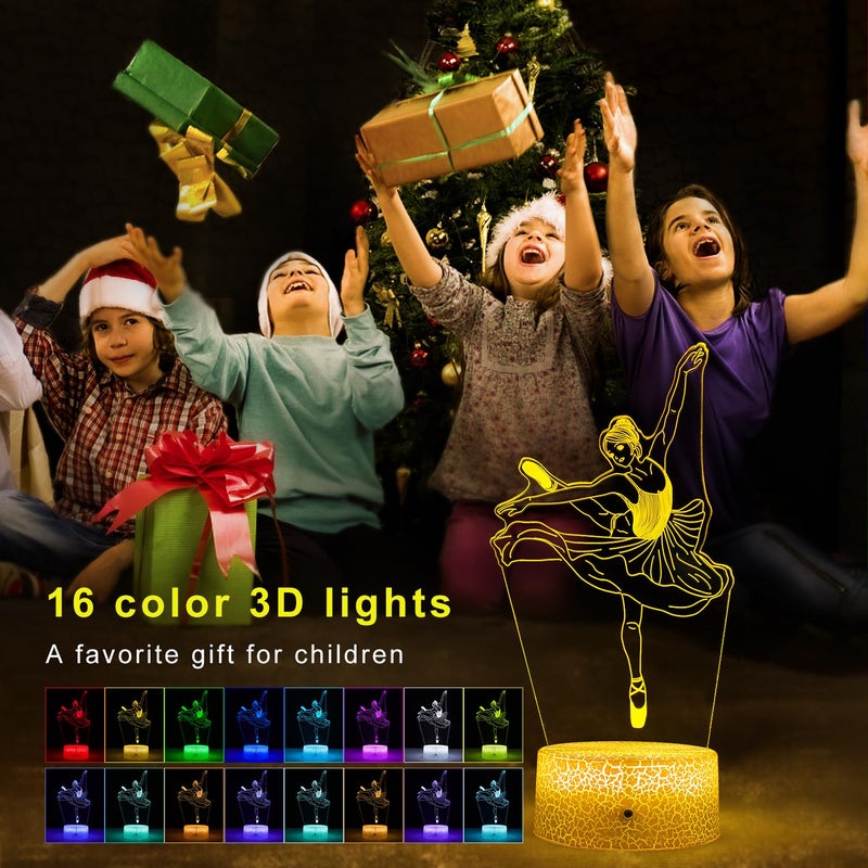 FlyonSea Kids Ballet Gifts,Ballets Girls Light Dancer 16 Color Changing Nightlight with Touch and Remote Control, Ballet Art Decor Light Birthday Christmas Gifts for Kids Girls Baby - Image 3